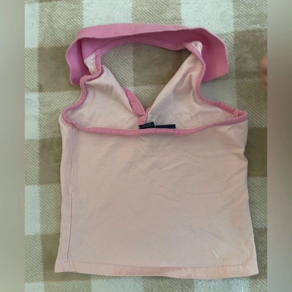 Basic Editions Light Pink Halter Neck Sleeveless Polo Shirt Basic Editions 6/6X - Picture 6 of 7